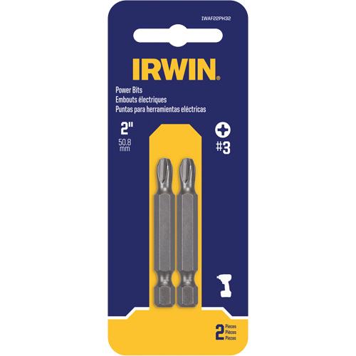 Embouts pour outils &eacute;lectriques, Phillips, Embout #3, Prise 1/4", Longueur 2" Rock Safety Industrial Ltd