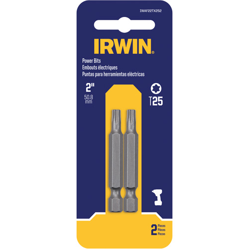 Embouts pour outils &eacute;lectriques, Torx, Embout T-25, Prise 1/4", Longueur 1-15/16" Rock Safety Industrial Ltd