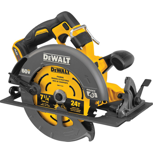 Scie circulaire sans balai Flexvolt Max avec frein &eacute;lectrique (outil seulement), 7-1/4", 60 V Rock Safety Industrial Ltd