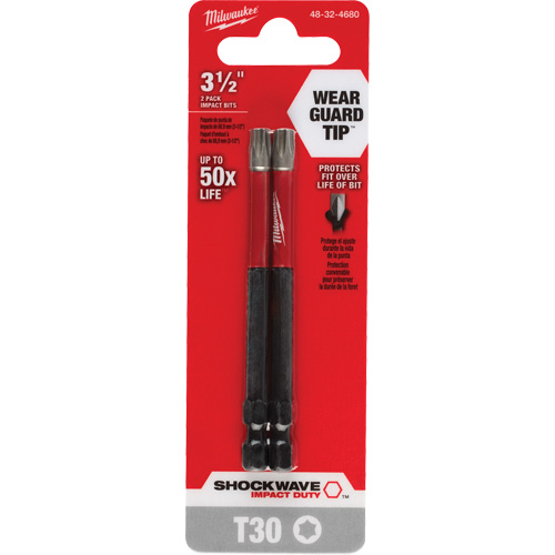 Embout de tournevis Shockwave Impact Duty, Torx, Embout T-30, Prise 1/4", Longueur 3-1/2" Rock Safety Industrial Ltd