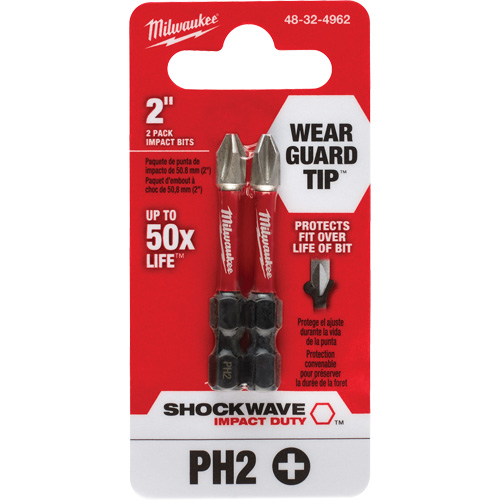 Shockwave Impact Duty Screwdriver Bit, Phillips, #2, 1/4" Drive Rock Safety Industrial Ltd