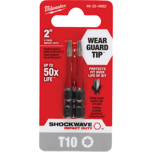 Embout de tournevis Shockwave Impact Duty, Torx, T-10, Prise 1/4" Rock Safety Industrial Ltd