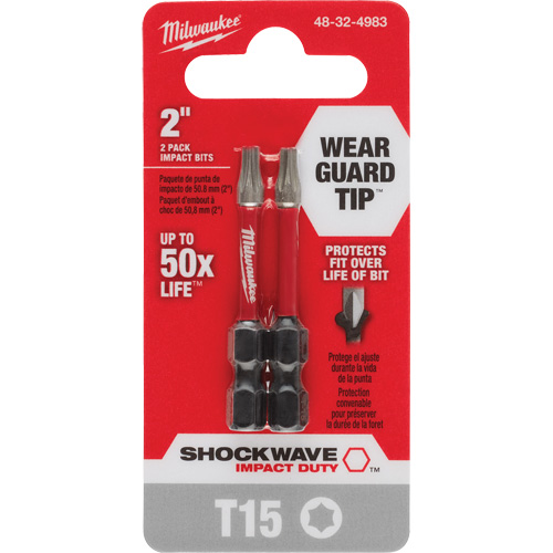 Shockwave Impact Duty Screwdriver Bit, Torx, T-15, 1/4" Drive Rock Safety Industrial Ltd