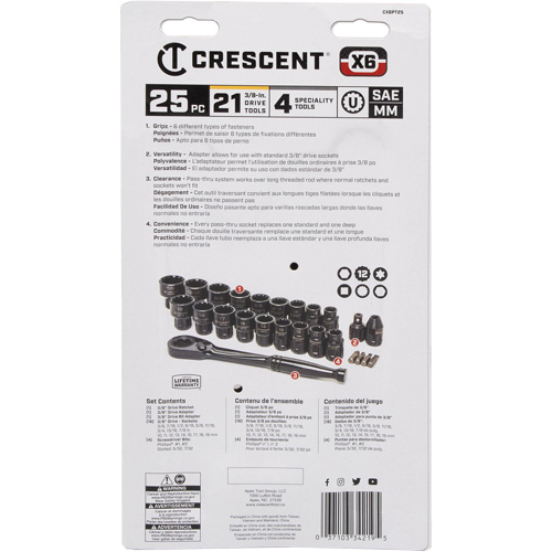 Ensemble d'outils pour m&eacute;canicien, 25 Mcx, Prise de 3/8" Rock Safety Industrial Ltd