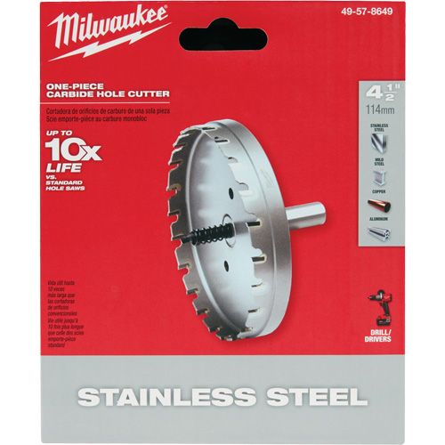One-Piece Carbide Hole Cutters, 4-1/2", 3/16" Depth of Cut Rock Safety Industrial Ltd