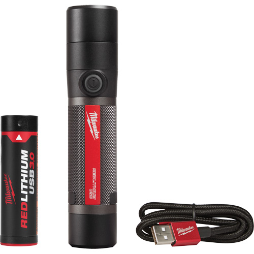 Lampe de poche compacte compatible USB, DEL, 800 lumens, Piles Rechargeable Rock Safety Industrial Ltd