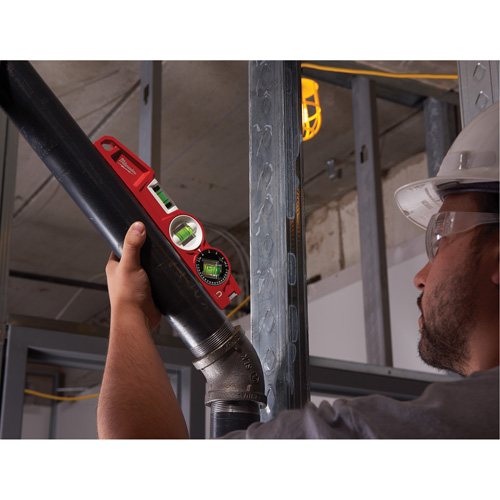 Die Cast Torpedo Level with 360 Degree Locking Vial, 10" L, Aluminum, 3 Vials, Magnetic Rock Safety Industrial Ltd