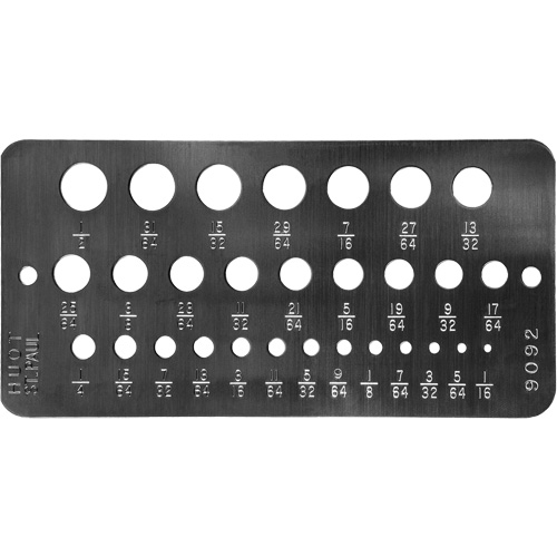 Gabarit de diam&egrave;tres pour foret fractionnaires Drillco Rock Safety Industrial Ltd