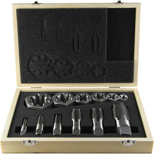 Jeu de tarauds pour tuyau Drillco, 12 Morcea Rock Safety Industrial Ltd