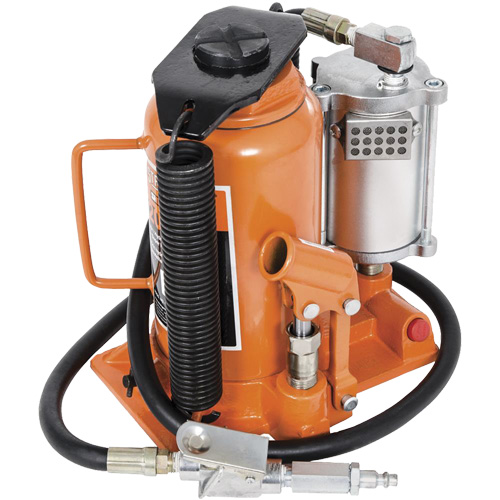 Super Heavy-Duty Bottle Jack, 20 Ton(s), Air Hydraulic, 20" Raised Height Rock Safety Industrial Ltd