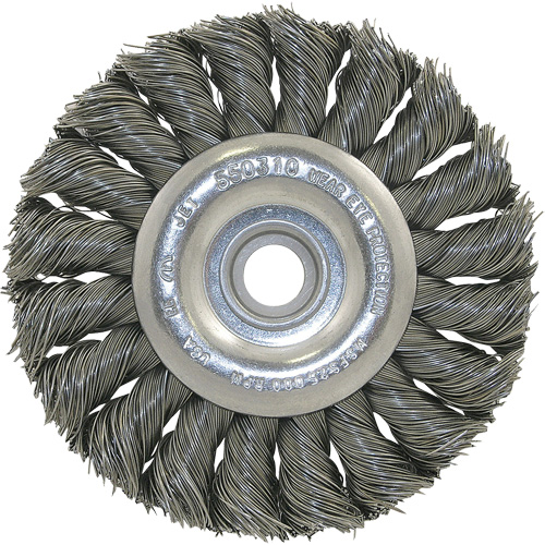 3K114 Brosse &agrave; fil nou&eacute;, non filet&eacute;, Dia. 3-1/4", Fils 0,014", Arbre 3/8"-1/2 Rock Safety Industrial Ltd