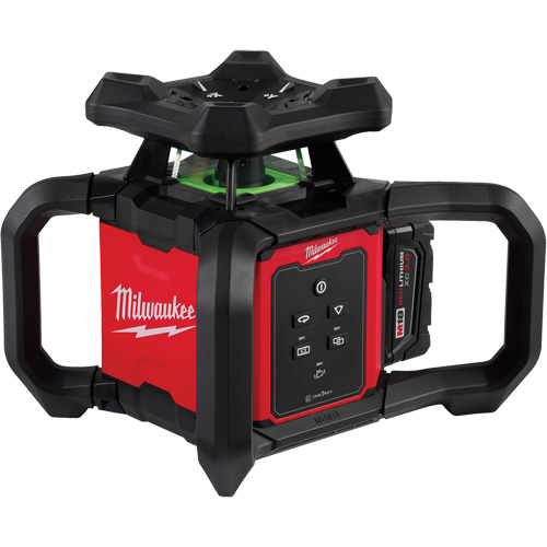 Ensemble de niveau rotatif au laser int&eacute;rieur vert M18 avec t&eacute;l&eacute;commande/r&eacute;cepteur & support mural, 1000' (304,8 m) Rock Safety Industrial Ltd