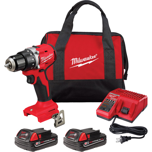 M18 Compact Brushless Drill/ Driver Kit, Lithium-Ion, 18 V, 1/2" Chuck, 550 in-lbs Torque Rock Safety Industrial Ltd