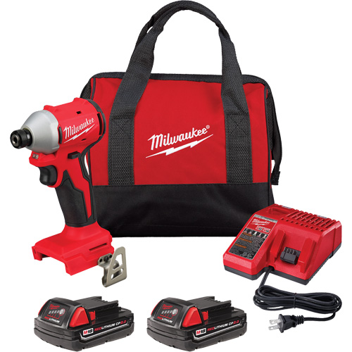 Ensemble tournevis &agrave; chocs hexagonaux compacts &agrave; 3 vitesses sans balai M18, Lithium-ion, 18 V, Mandrin 1/4", Couple 1700 lb-po Rock Safety Industrial Ltd