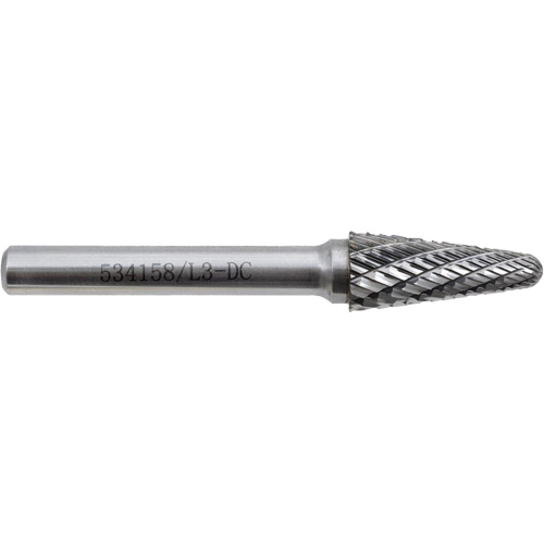L3-DC JET-KUT Taper Shape Bur 9 (Radius End), 3/8" Dia. Rock Safety Industrial Ltd