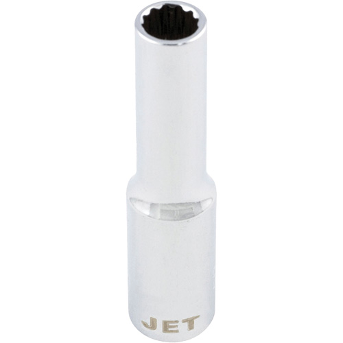 Douille chrom&eacute;e, 8 mm, Prise 1/4", 12 pans, Profond Rock Safety Industrial Ltd
