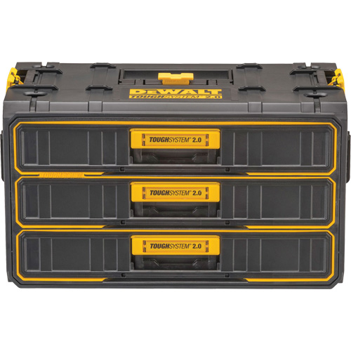 ToughSystem&reg; 2.0 Three-Drawer Unit, 21-4/5" x 12-3/10" x 12-3/5", Black/Yellow Rock Safety Industrial Ltd