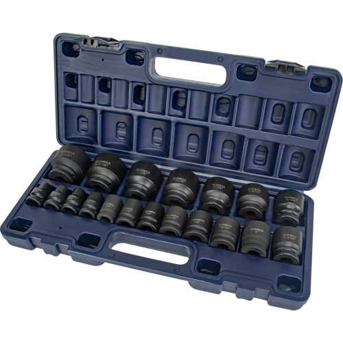 SAE Socket Set, 19 Pcs, Impact, 1/2" Drive Size Rock Safety Industrial Ltd