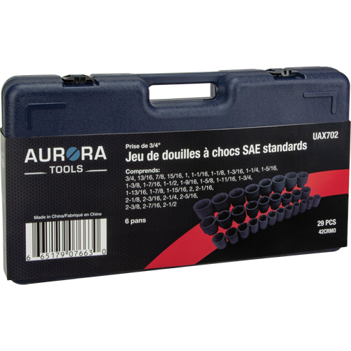 Jeu de douilles SAE, 29 Mcx, Chocs, Prise de 3/4" Rock Safety Industrial Ltd