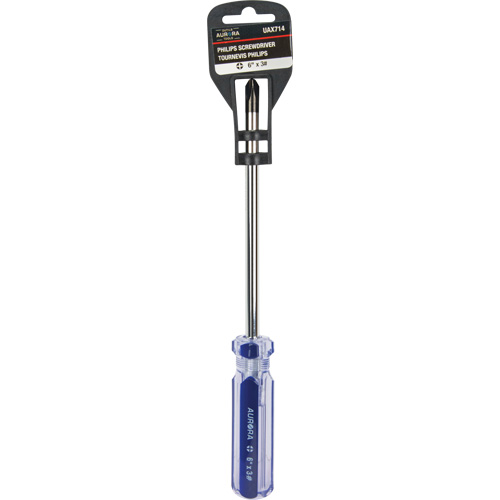 Tournevis Philips bleu transparent avec bandes, #3, Prise Plastique Rock Safety Industrial Ltd