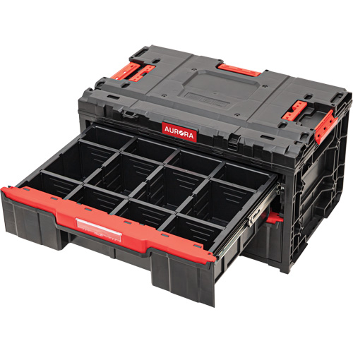 Boîte &agrave; outils &agrave; 2 tiroirs Arx, 23-1/10" x 15" x 13-2/5', Noir Rock Safety Industrial Ltd