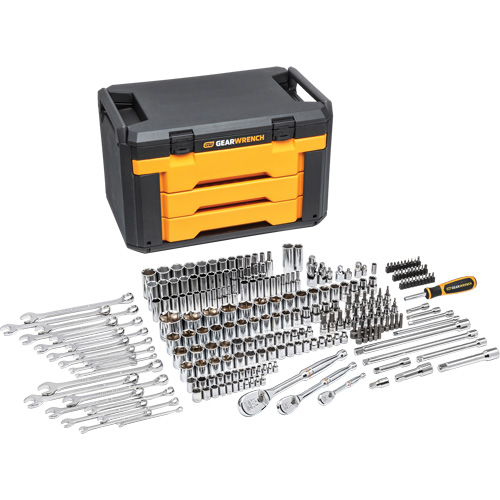 Jeu d'outils pour m&eacute;canicien &agrave; 6 pans dans boîte de rangement &agrave; trois tiroirs Rock Safety Industrial Ltd