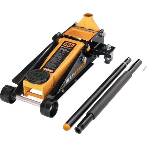 Heavy-Duty Floor Jack, 3 Ton(s) Capacity, 5-1/4" Lowered, 18-1/4" Raised, Manual Hydraulic Rock Safety Industrial Ltd