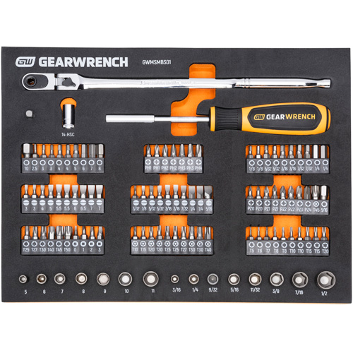 Slim Head Mechanics Tool Set in Foam Storage Tray Rock Safety Industrial Ltd