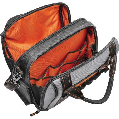 Sac ouvert de 14" pour outils d'ouvrier, Polyester, 32 pochettes, Noir/Gris Rock Safety Industrial Ltd