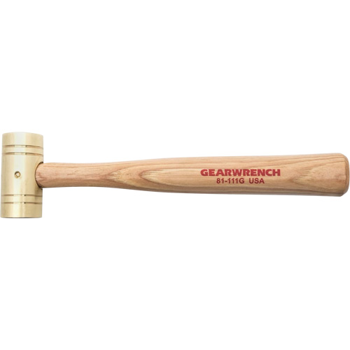 Marteau en laiton avec manche en noyer, Poids de la t&ecirc;te 1 lb, 11" lo Rock Safety Industrial Ltd