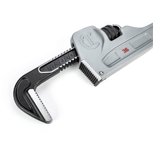 Cl&eacute; &agrave; tuyaux, Cap des m&acirc;choires 5", Longueur 36", Fini Rev&ecirc;tement en poudre, Prise Non-ergonomique Rock Safety Industrial Ltd