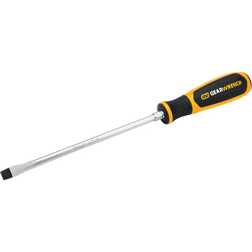 Slotted Dual Material Screwdriver, 3/8", 13-1/10" L, Plastic Handle Rock Safety Industrial Ltd