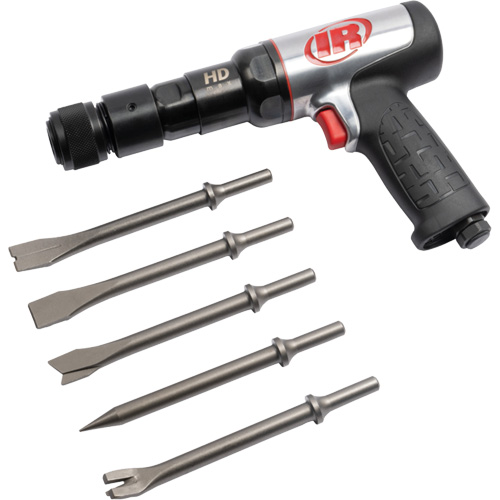 5-Piece Heavy-Duty Air Hammer with Chisel Set, 2.66 CFM, 1/4" NPT, 2600 BPM, 3/4" x 3" (19mm x 76mm) Rock Safety Industrial Ltd