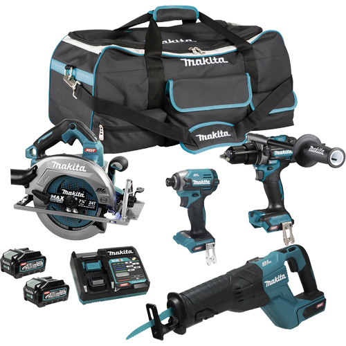 Ensemble 4 outils &agrave; moteur sans balai XGT, Lithium-ion, 40 V Rock Safety Industrial Ltd