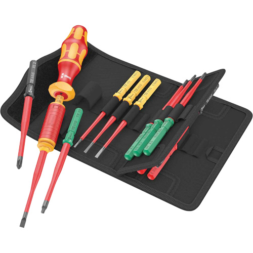 Jeu de lames Kraftform Kompakt &agrave; couple VDE 15-morceaux, 1000 V Rock Safety Industrial Ltd