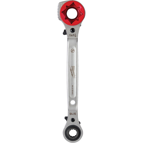 Lineman's 5-in-1 Ratcheting Wrench with Milled Strike Face, 3/4"/1"/1-1/8" Drive, Ergonomic Handle Rock Safety Industrial Ltd