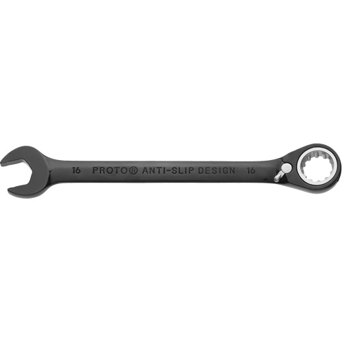 Metric Spline Combination Reversible Ratcheting Wrench, Black/Chrome Finish Rock Safety Industrial Ltd