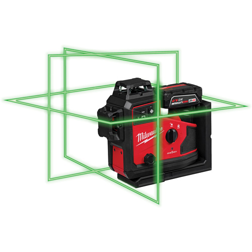 Laser vert &agrave; 3 plans sur 360° M12 avec r&eacute;cepteur et alignement automatique Rock Safety Industrial Ltd