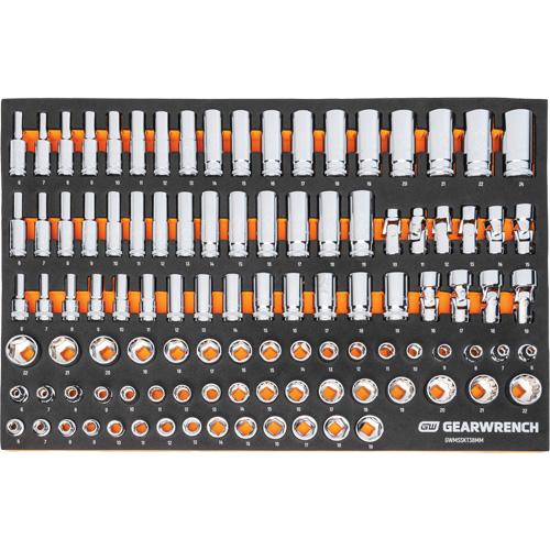 MEGAMOD Metric Mechanics Tool Set in Modular Foam Trays with Rolling Cabinet, 358 Pieces Rock Safety Industrial Ltd