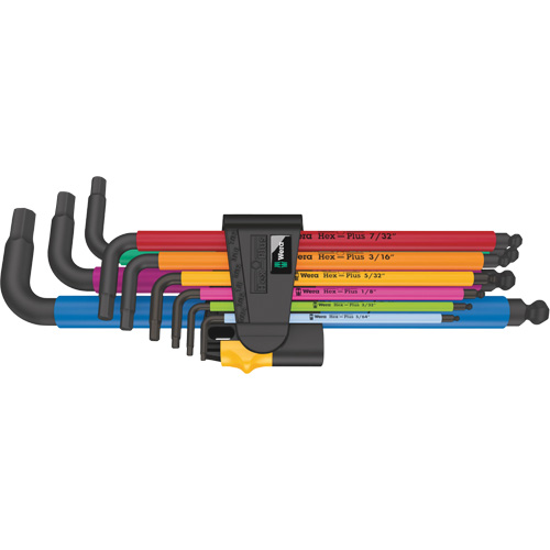 Jeu de cl&eacute;s m&acirc;les 950/9 Hex-Plus multicolore, 9 mcx, Imp&eacute;rial Rock Safety Industrial Ltd