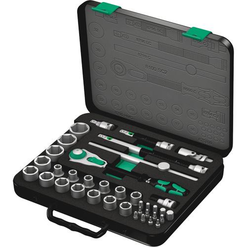 8100 SC 2 Zyklop Speed Ratchet Set, 37 Pcs, 3/8" Drive Size Rock Safety Industrial Ltd