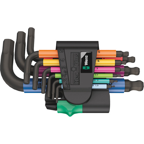 Jeu de cl&eacute;s coud&eacute;es multicolores 950/9 Hex-Plus , 9 mcx, M&eacute;trique Rock Safety Industrial Ltd