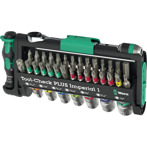 Ensemble d'outils en mesures imp&eacute;riales 1 Tool-Check PLUS, 39 Mcx, Prise de 1/4" Rock Safety Industrial Ltd
