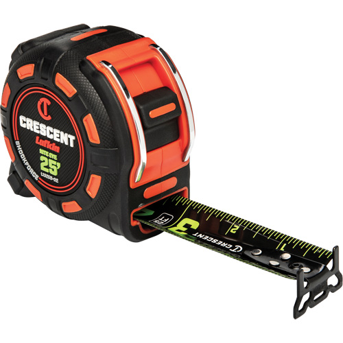 Ruban &agrave; mesurer SHOCKFORCE NITE EYE, 1-1/4" x 25', Marques de goujon Imp&eacute;rial Rock Safety Industrial Ltd