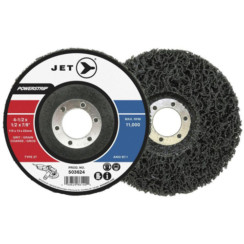 Meule &agrave; centre d&eacute;prim&eacute; pour pr&eacute;paration de surfaces POWERSTRIP XCL, 4-1/2" dia. Rock Safety Industrial Ltd