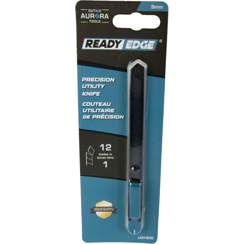 Couteau d'usage g&eacute;n&eacute;ral de 9 mm , Acier inoxydable, Prise en Plastique Rock Safety Industrial Ltd