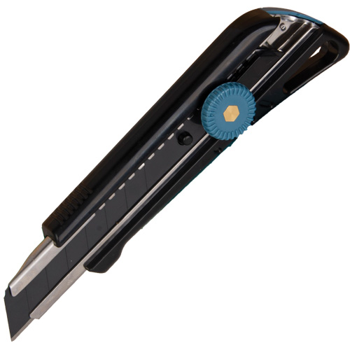Couteau professionnel de 18 mm avec verrouillage &agrave; cliquet, Acier inoxydable, Robuste, Prise en Plastique Rock Safety Industrial Ltd