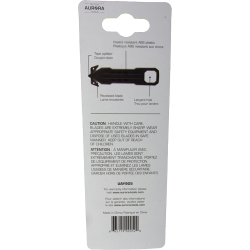 Couteau de s&eacute;curit&eacute; jetable , Acier inoxydable, Prise en Plastique Rock Safety Industrial Ltd