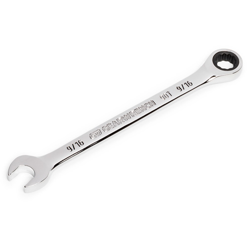 90-Tooth 12 Point Ratcheting Combination Wrench, 12 Point, 9/16", Chrome Finish Rock Safety Industrial Ltd