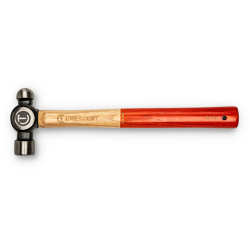 Ball Pein Hammer, 24 oz. Head Weight, Polished Face, Wood Handle Rock Safety Industrial Ltd